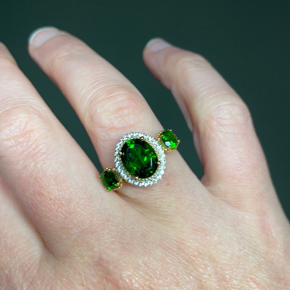 JTV Green Chrome Diopside Gold Ring NWT